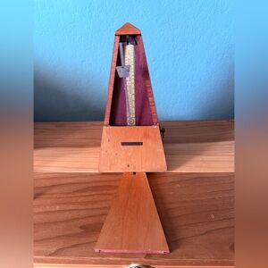 Vintage Seth Thomas Wooden Mechanical Metronome Wind-Up 40–208 BPM